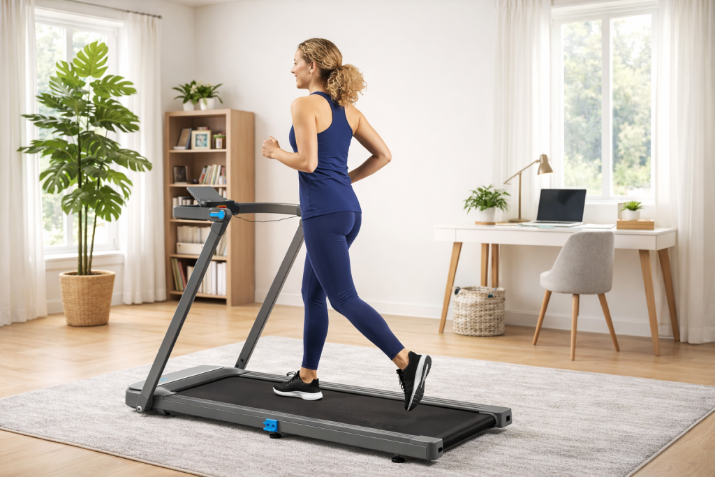 JLL Helius Lite Smart 2-in-1 Treadpad with brushless motor and flat-fold design for under-desk walking