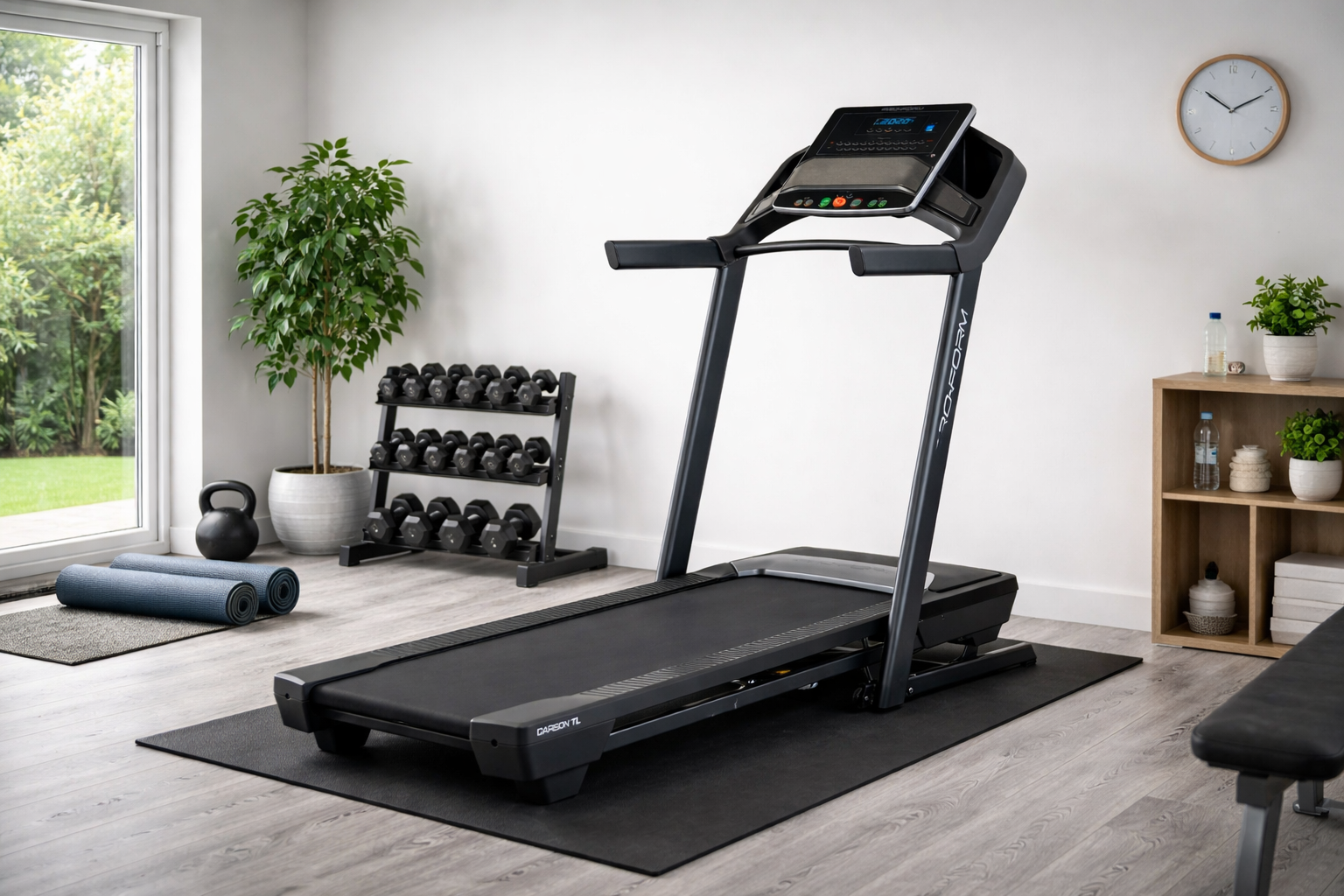 ProForm Carbon TL folding treadmill in a UK home gym