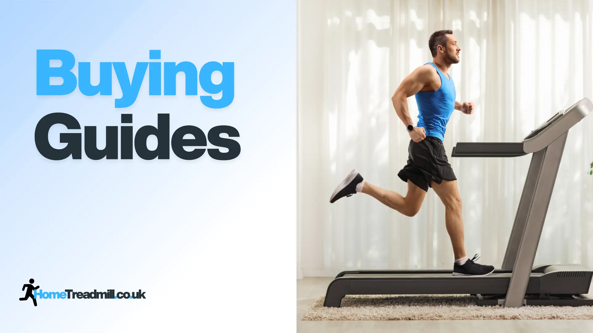 Man running on a home treadmill - treadmill buying guides