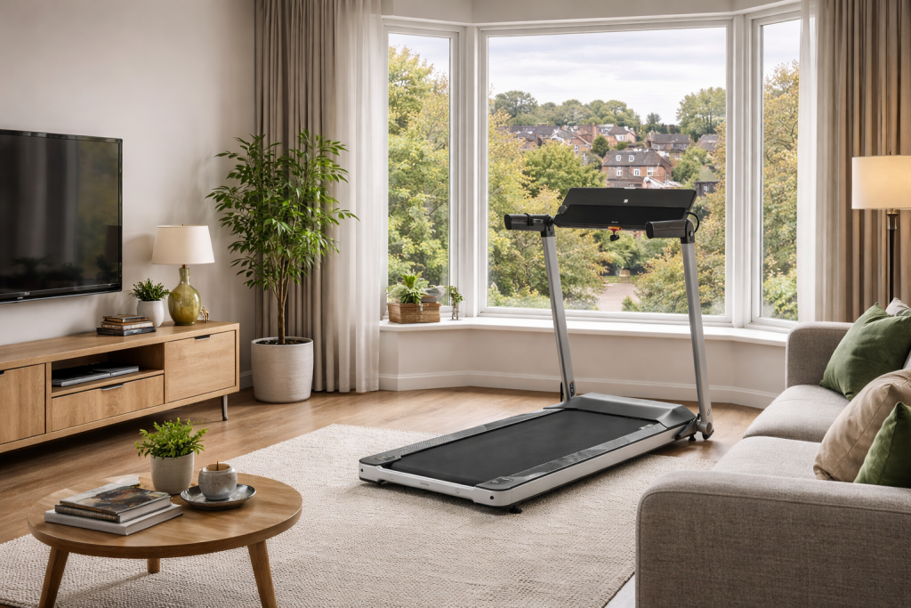 Domyos Compact RUN100 folding treadmill by Decathlon, compact home design