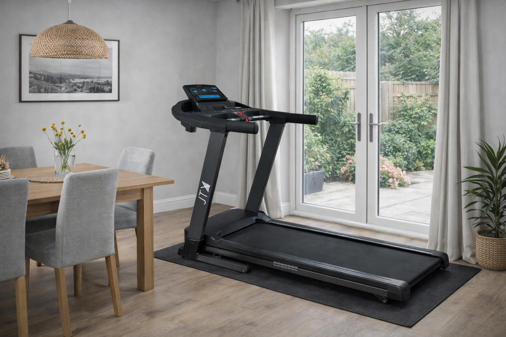 JTX Sprint 7 premium folding treadmill with 15% incline and 18 km/h speed