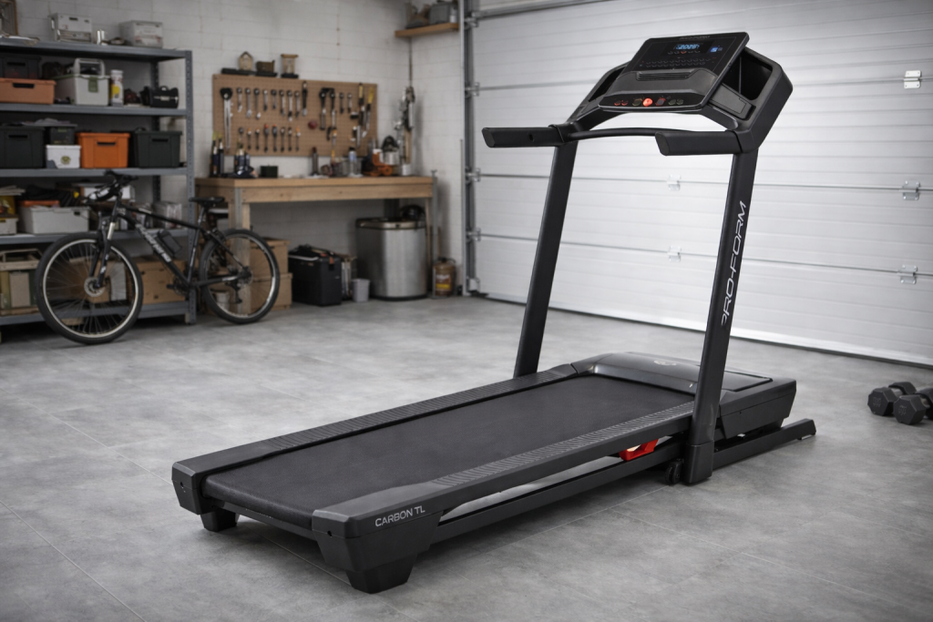 ProForm Carbon TLS folding treadmill with ProShox cushioning and QuickFold design