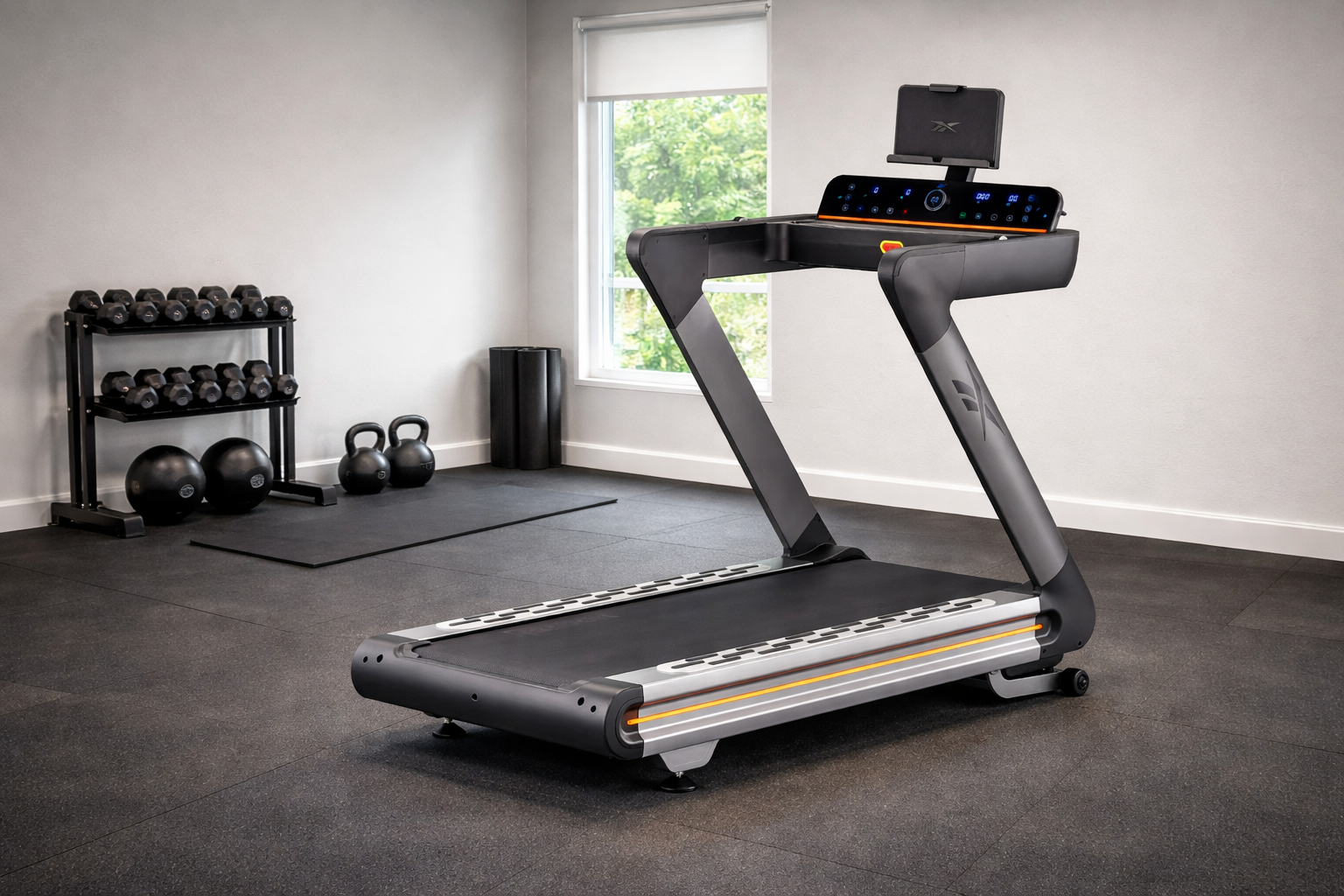 Reebok Z-Tech AC non-folding treadmill with commercial-grade AC motor and Energy Transfer cushioning