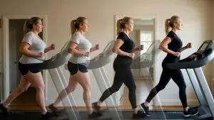 Person doing a treadmill workout for weight loss at home