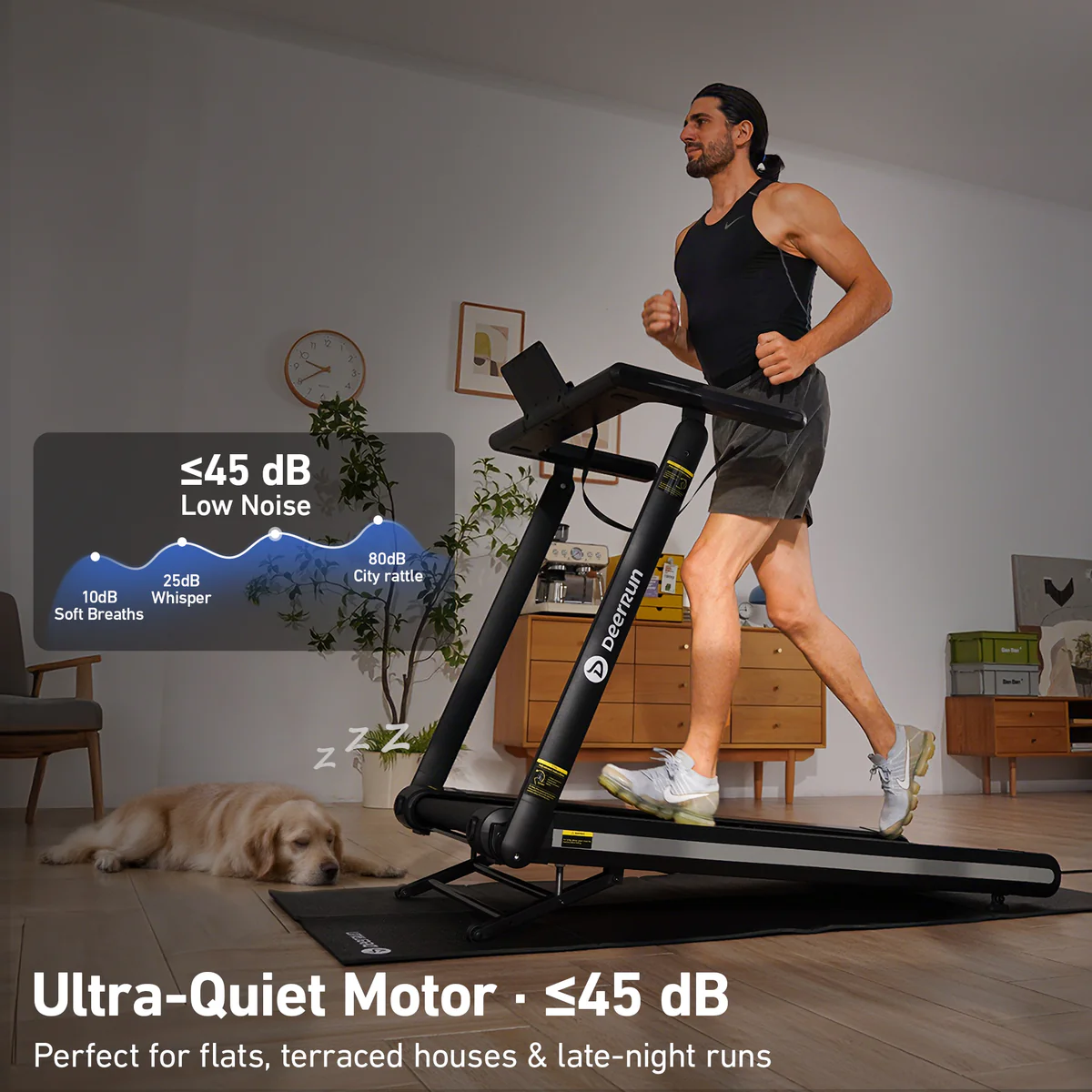 DeerRun X20 treadmill with 15 percent auto incline