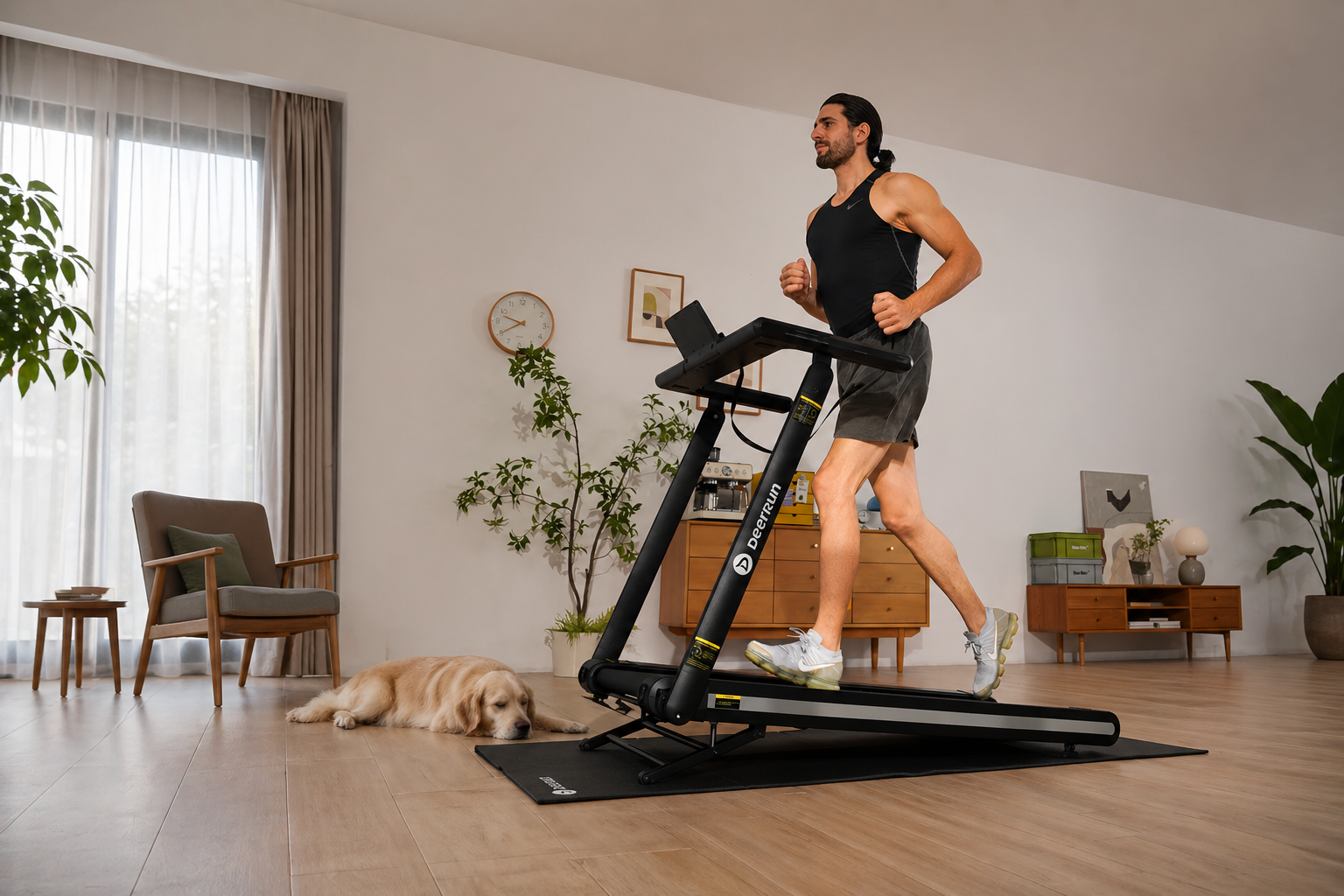 DeerRun X20 treadmill with 15 percent auto incline