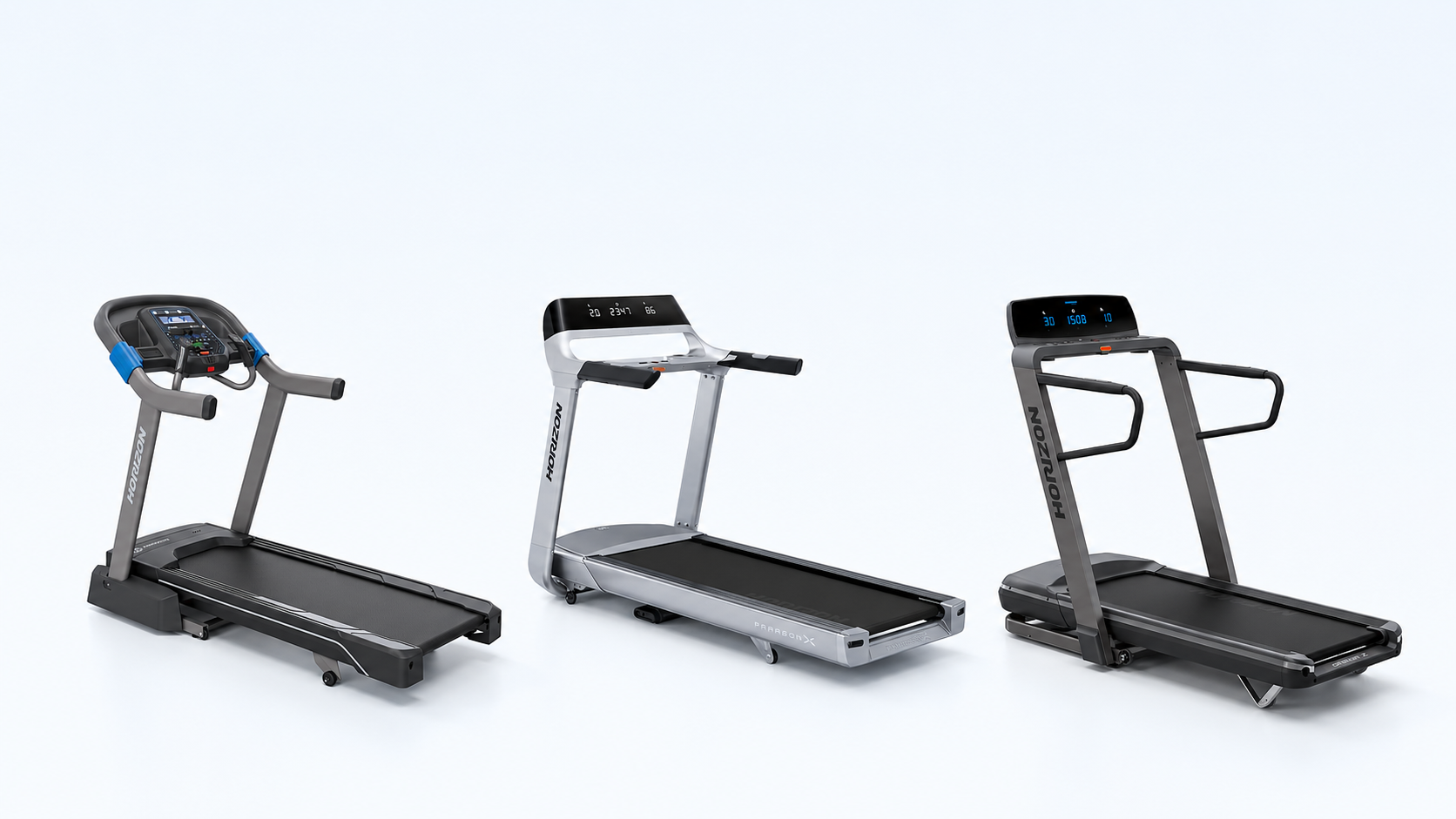 Horizon treadmill in a bright UK home gym