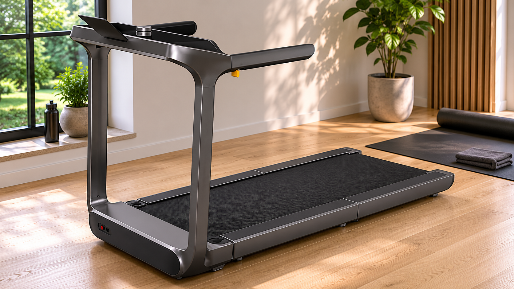WalkingPad X218 folding running treadmill with wide deck unfolded in a modern home gym