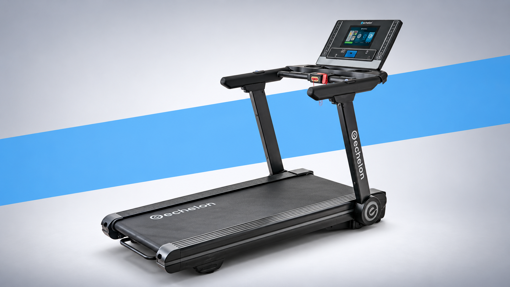 Echelon Stride 6s Auto-Fold treadmill on a grey studio background