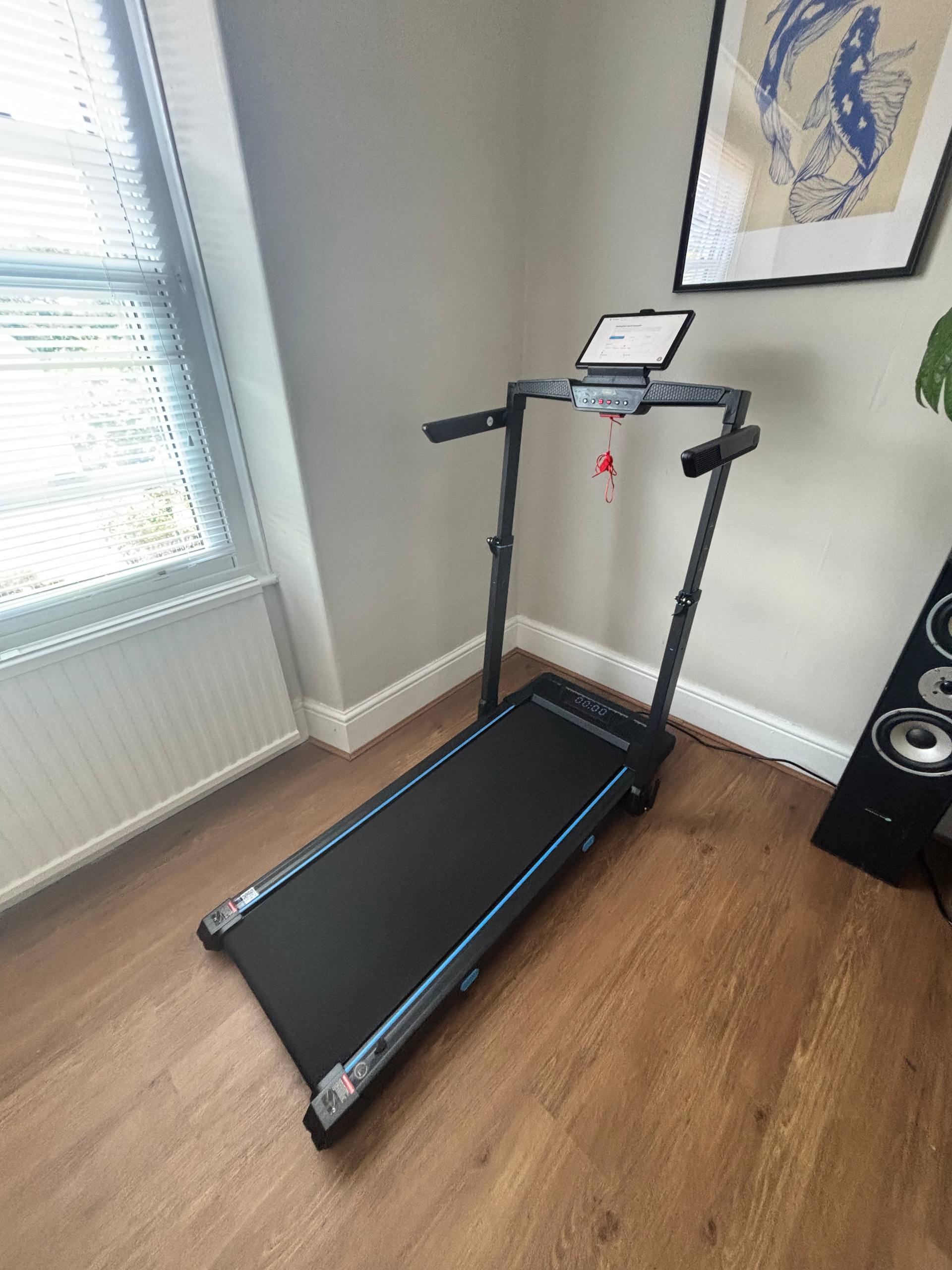 Wellfit TM032 auto-incline home treadmill set up at home