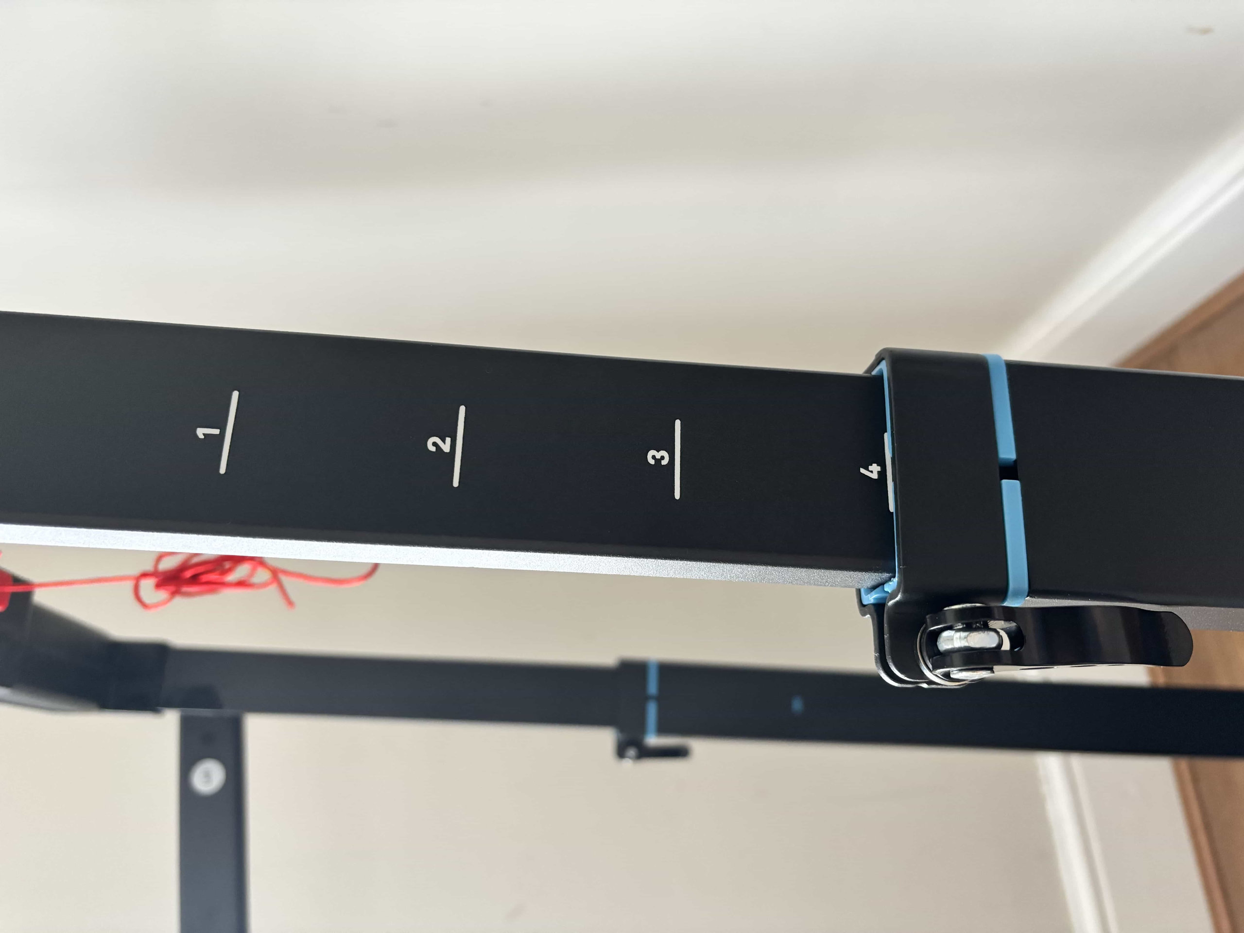 Handrail height adjustment showing five levels