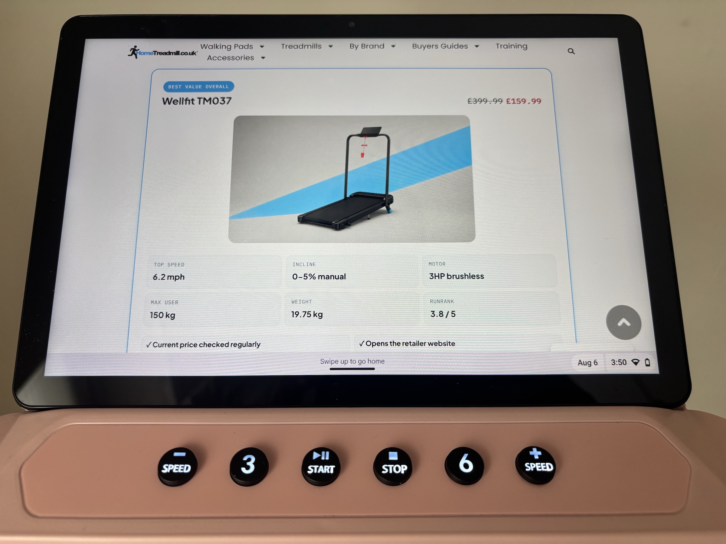 TM037 console with a tablet docked in the holder