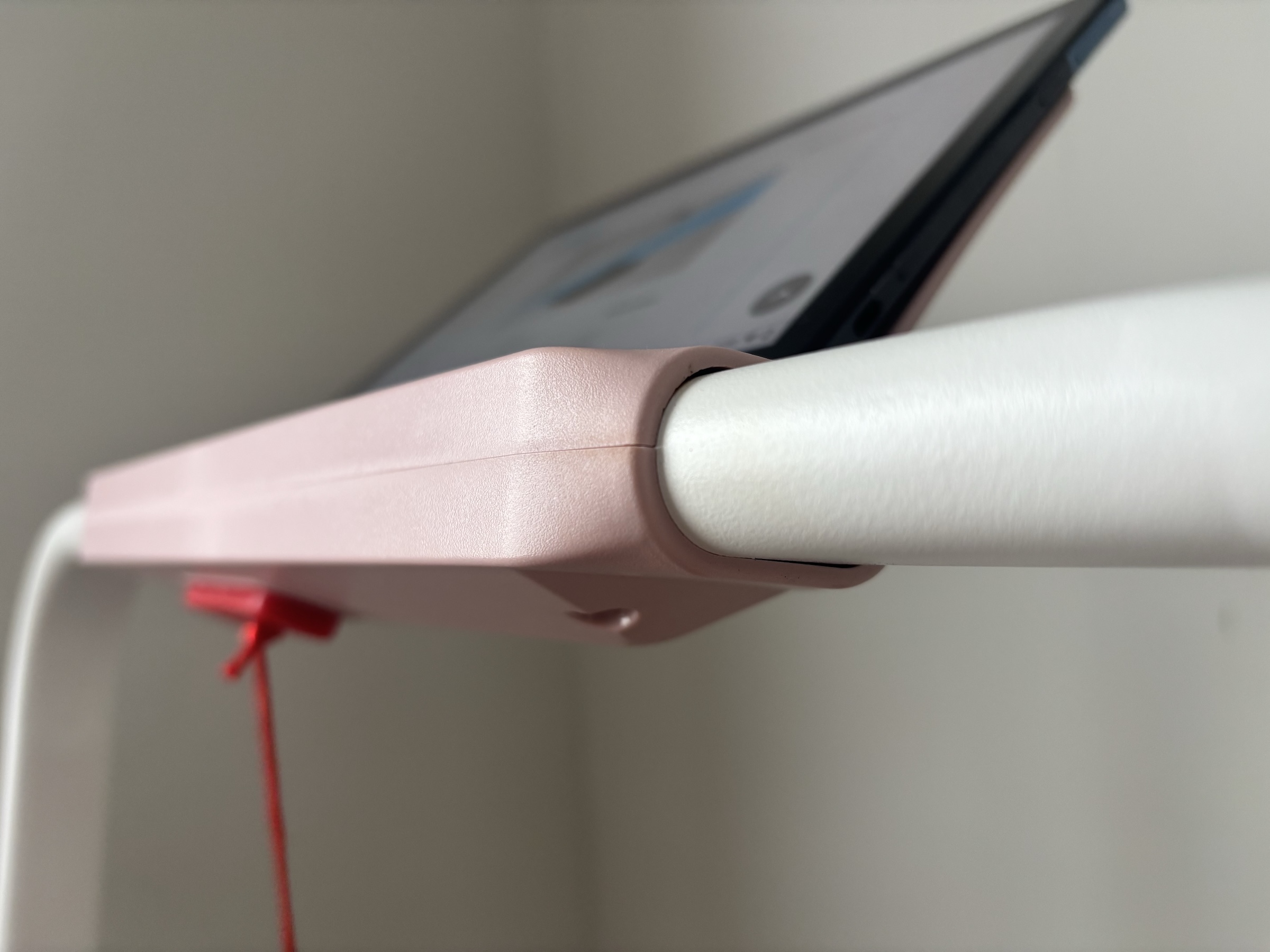 Close-up of the TM037 handrail arm and console housing
