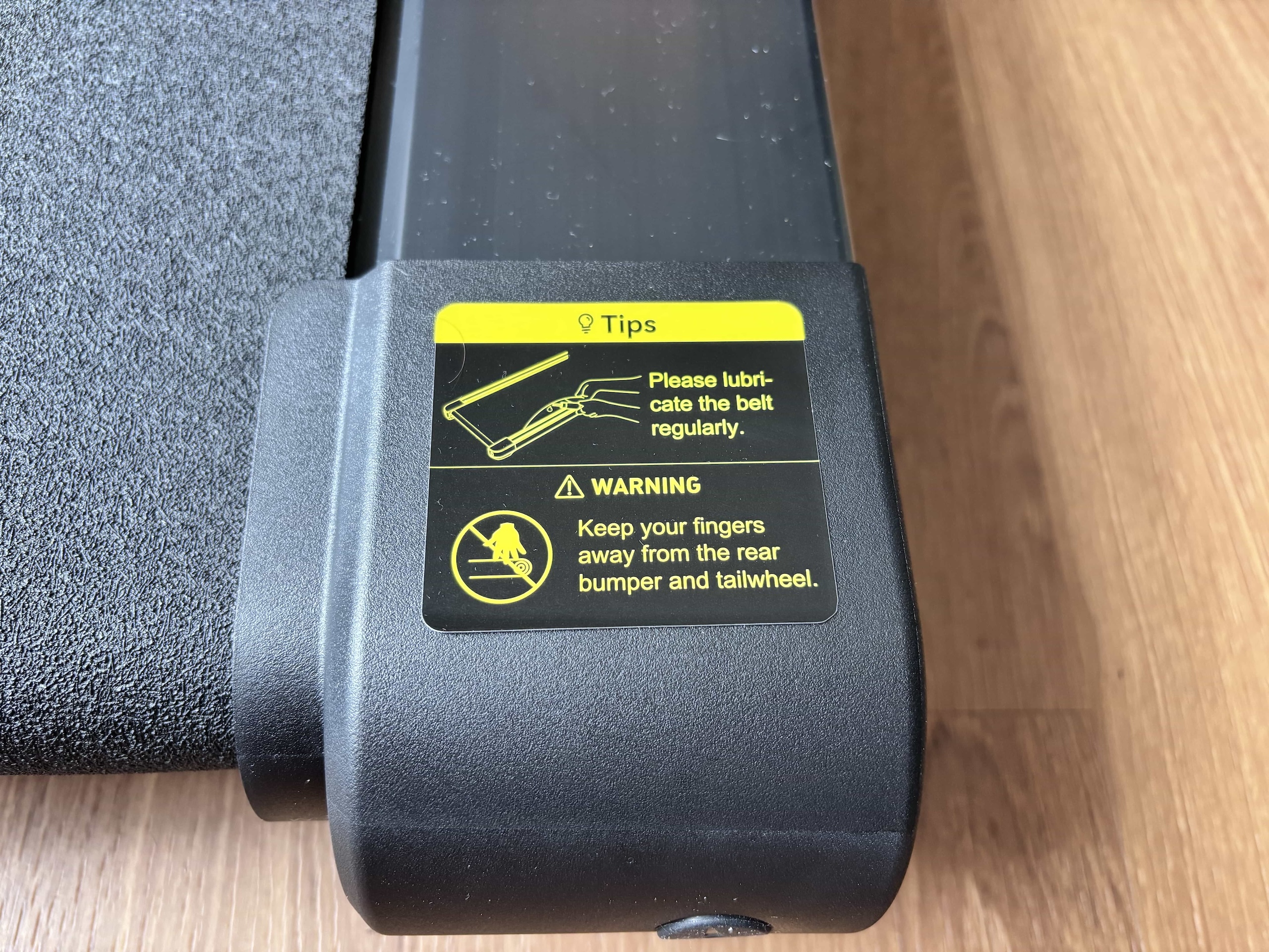 Belt lubrication guidance in the manual