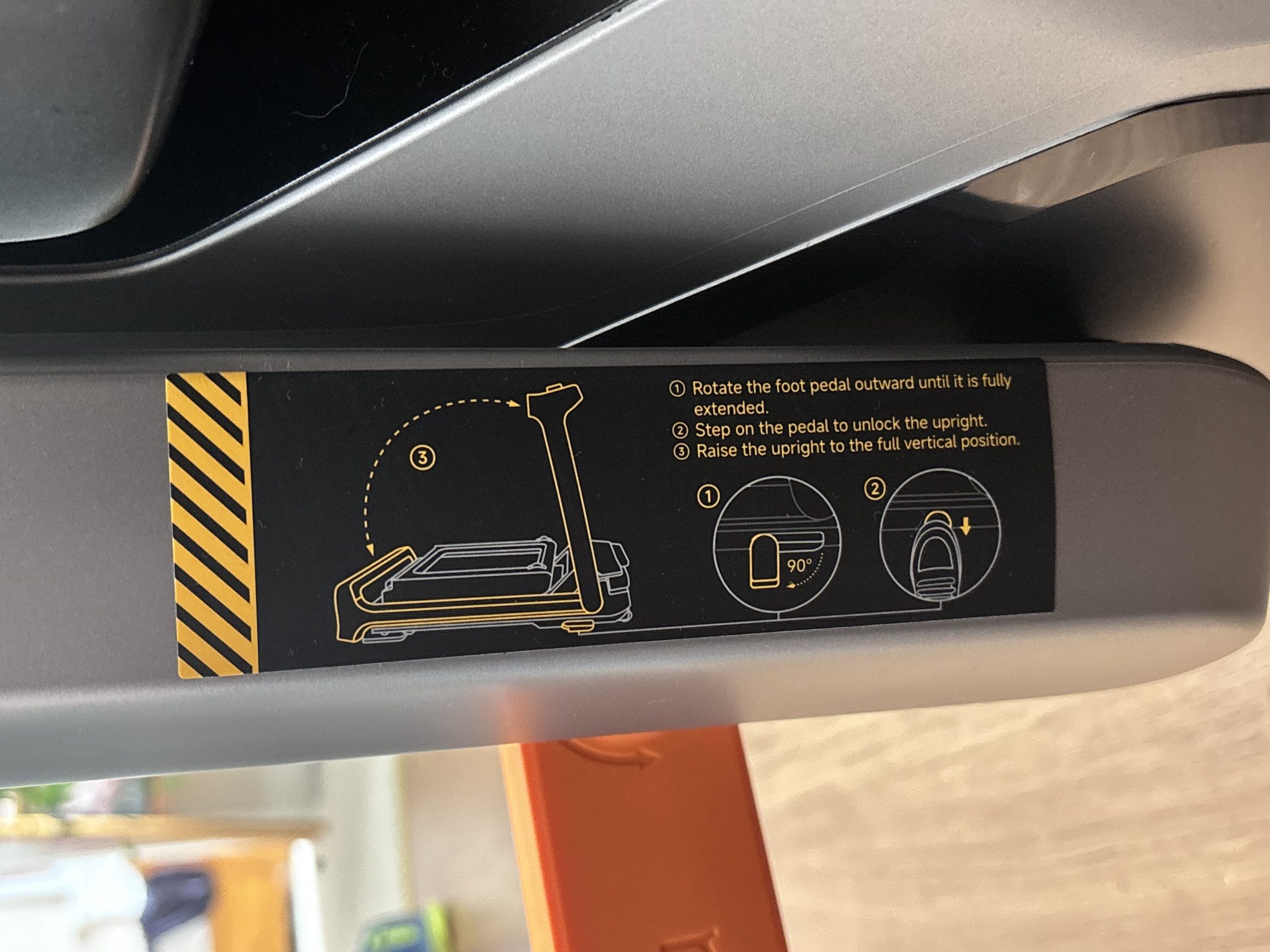 On-machine arm folding instructions
