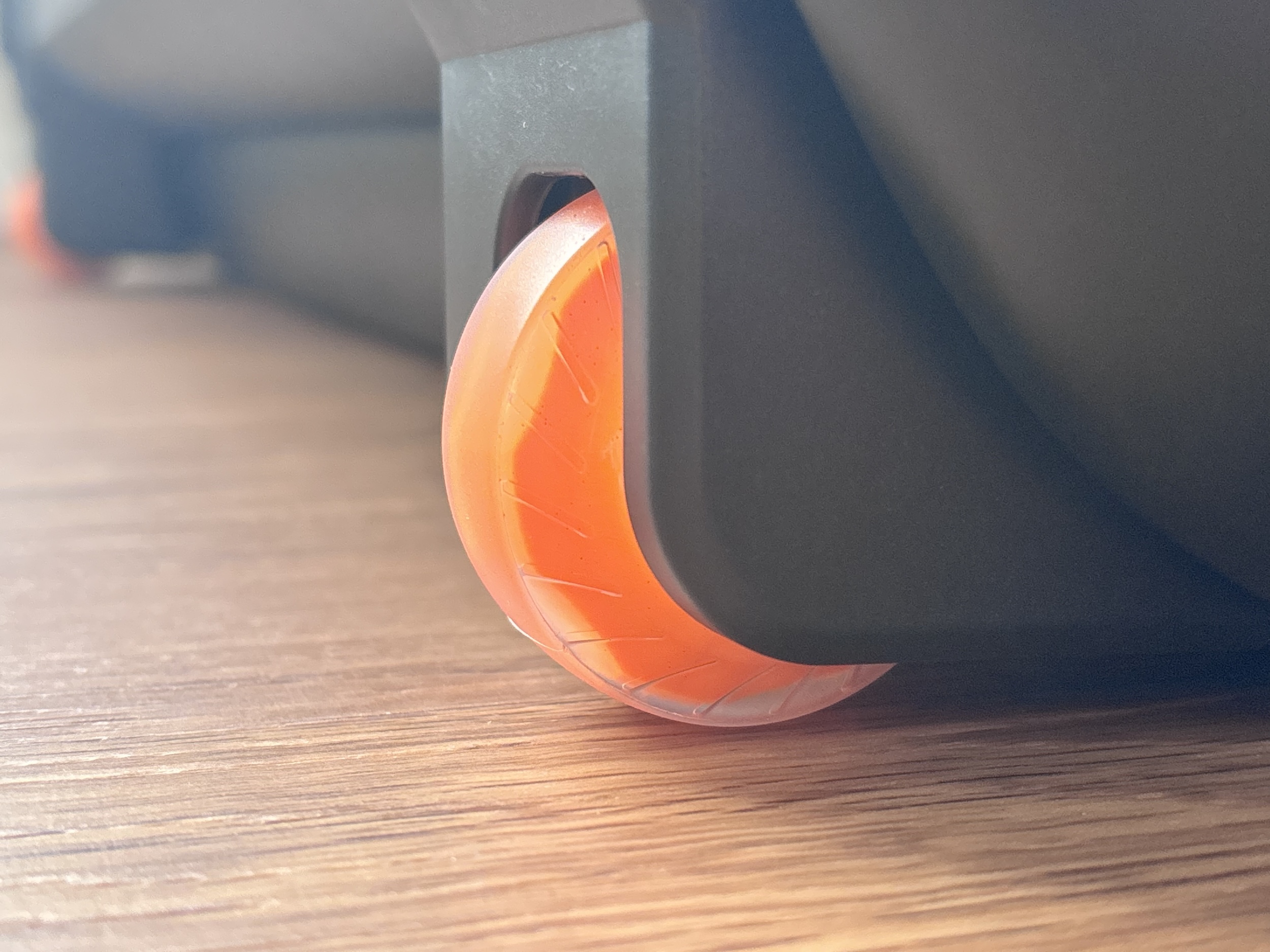 The main transport wheels with a clear composite finish