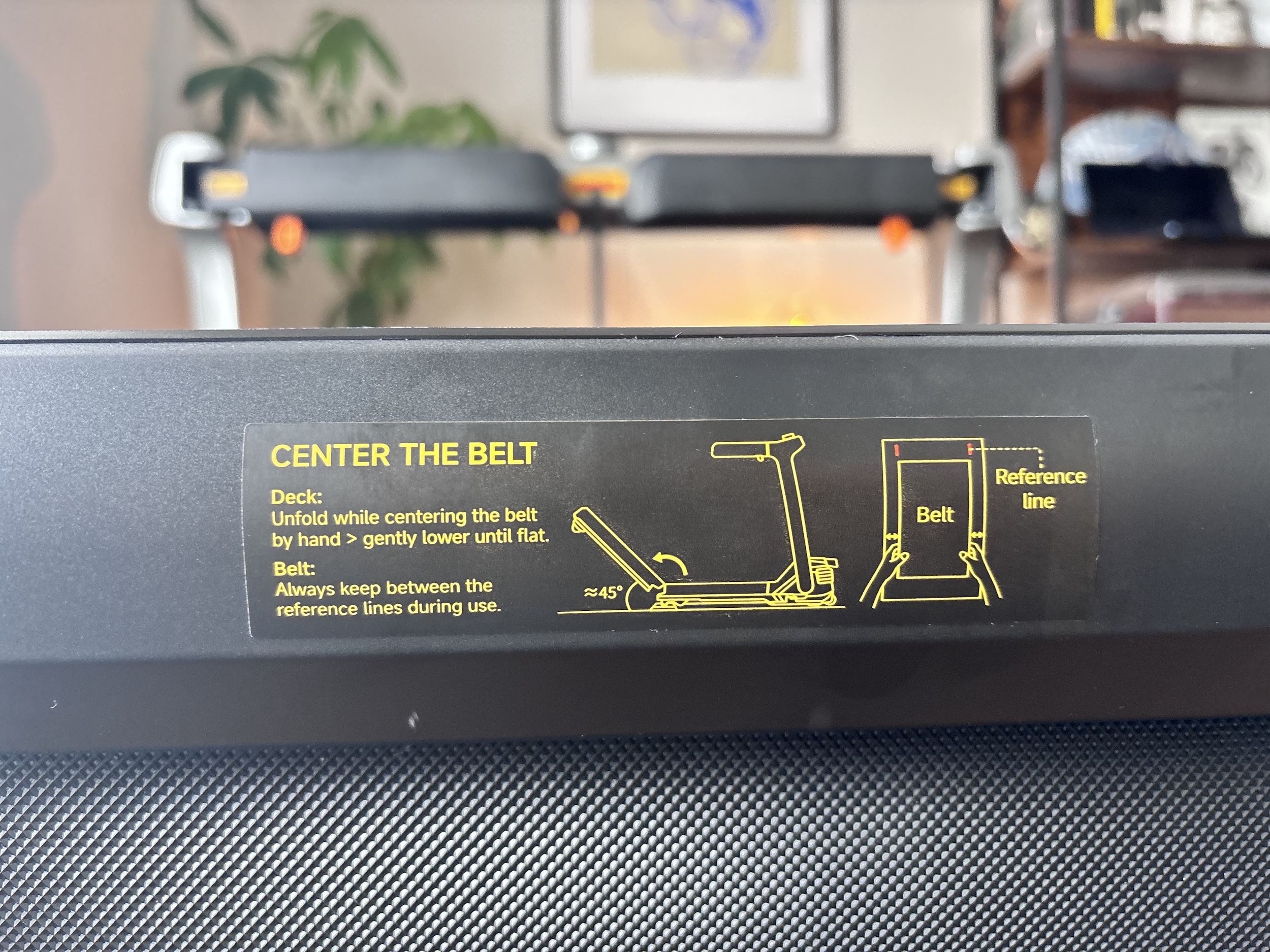 On-machine belt centering instructions