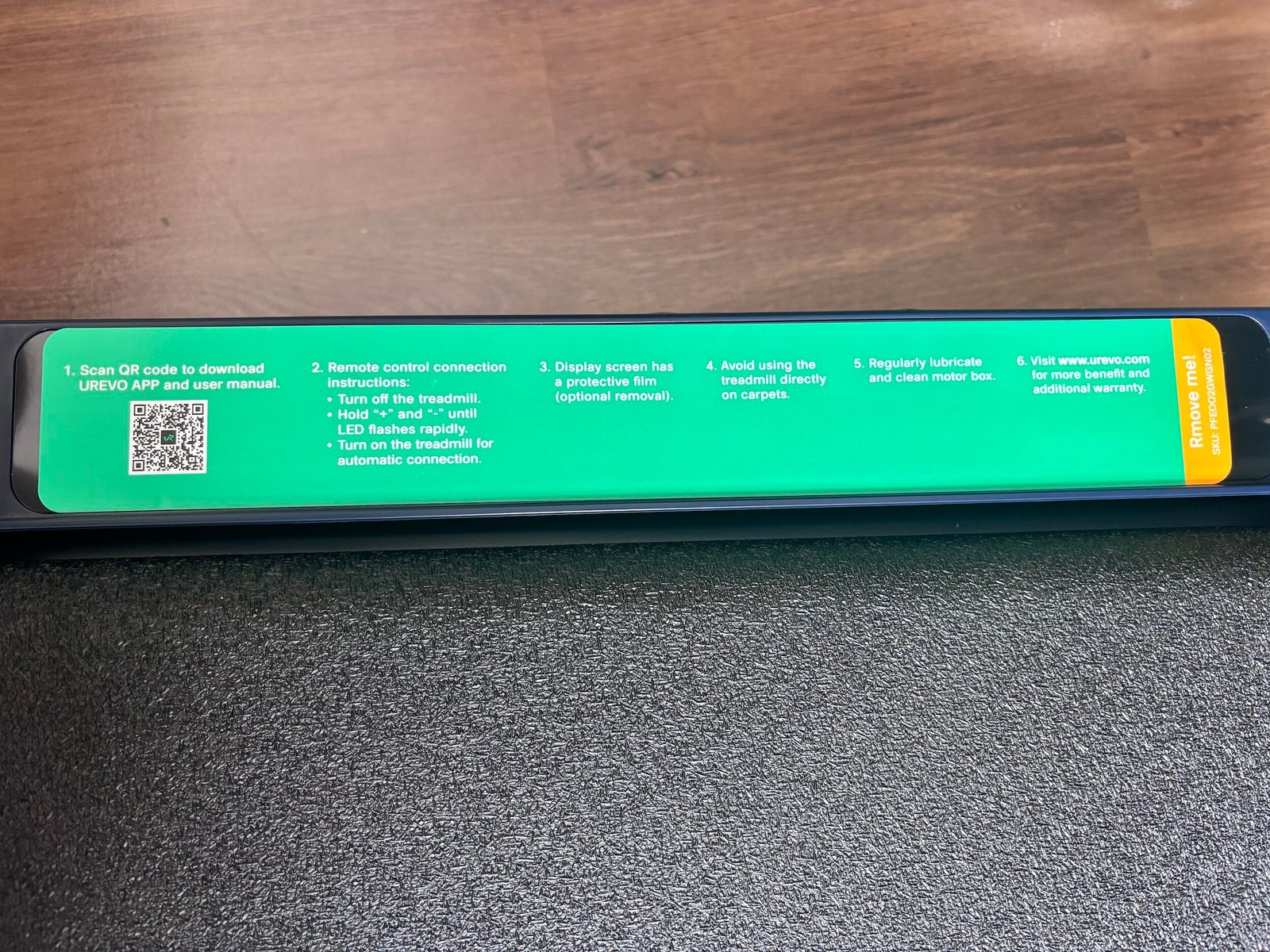 First-use connection instructions attached to the UREVO CyberPad